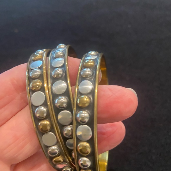 Silver and Goldtone Bangle Bracelets - Picture 3 of 4